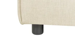 Hot Beliani Divano angolare modulare 3 posti APRICA Lino sintetico Beige con ottomana Lato destro Beige Nero