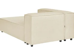 Hot Beliani Divano angolare modulare 3 posti APRICA Lino sintetico Beige con ottomana Lato destro Beige Nero