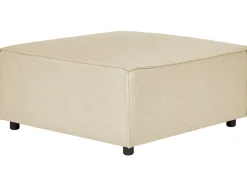 Hot Beliani Divano angolare modulare 3 posti APRICA Lino sintetico Beige con ottomana Lato destro Beige Nero
