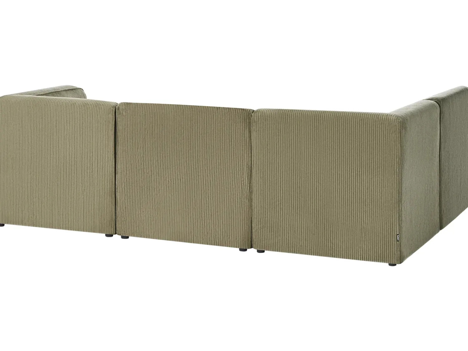 Outlet Beliani Divano angolare modulare 4 posti LEMVIG Velluto a coste con ottomana Lato Sinistro Verde