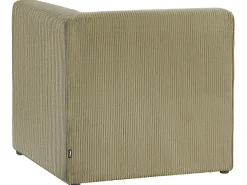 Outlet Beliani Divano angolare modulare 4 posti LEMVIG Velluto a coste con ottomana Lato Sinistro Verde