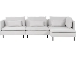 Sale Beliani Divano angolare modulare 3 posti EGERIS Tessuto Grigio chiaro Grigio Nero