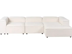 New Beliani Divano angolare modulare 4 posti ARDAL Bouclé Bianco sporco Lato Sinistro Bianco Nero