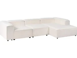 New Beliani Divano angolare modulare 4 posti ARDAL Bouclé Bianco sporco Lato Sinistro Bianco Nero
