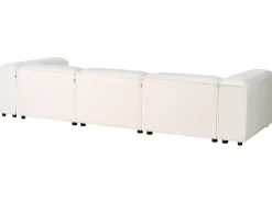 New Beliani Divano angolare modulare 4 posti ARDAL Bouclé Bianco sporco Lato Sinistro Bianco Nero