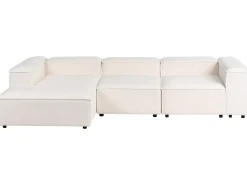 Best Beliani Divano angolare modulare 4 posti ARDAL Bouclé Bianco sporco Lato destro Bianco Nero