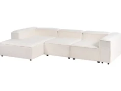 Best Beliani Divano angolare modulare 4 posti ARDAL Bouclé Bianco sporco Lato destro Bianco Nero