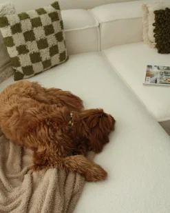 Best Beliani Divano angolare modulare 4 posti ARDAL Bouclé Bianco sporco Lato destro Bianco Nero