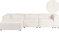 Best Beliani Divano angolare modulare 4 posti ARDAL Bouclé Bianco sporco Lato destro Bianco Nero