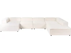 Hot Beliani Divano angolare modulare 5 posti ARDAL Bouclé Bianco sporco Bianco Nero