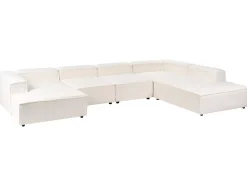 Hot Beliani Divano angolare modulare 5 posti ARDAL Bouclé Bianco sporco Bianco Nero
