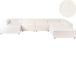 Hot Beliani Divano angolare modulare 5 posti ARDAL Bouclé Bianco sporco Bianco Nero