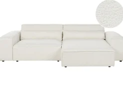 Outlet Beliani Divano angolare modulare 3 posti HELLNAR Bouclé sporco Bianco