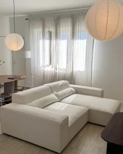 Outlet Beliani Divano angolare modulare 3 posti HELLNAR Bouclé sporco Bianco