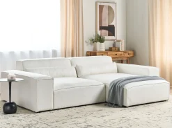 Outlet Beliani Divano angolare modulare 3 posti HELLNAR Bouclé sporco Bianco