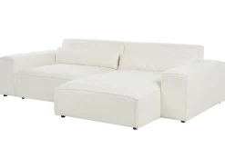 Outlet Beliani Divano angolare modulare 3 posti HELLNAR Bouclé sporco Bianco