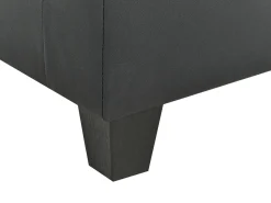 Outlet Beliani Divano angolare modulare 4 posti UNSTAD Pelle sintetica Nero con ottomana Nero Nero