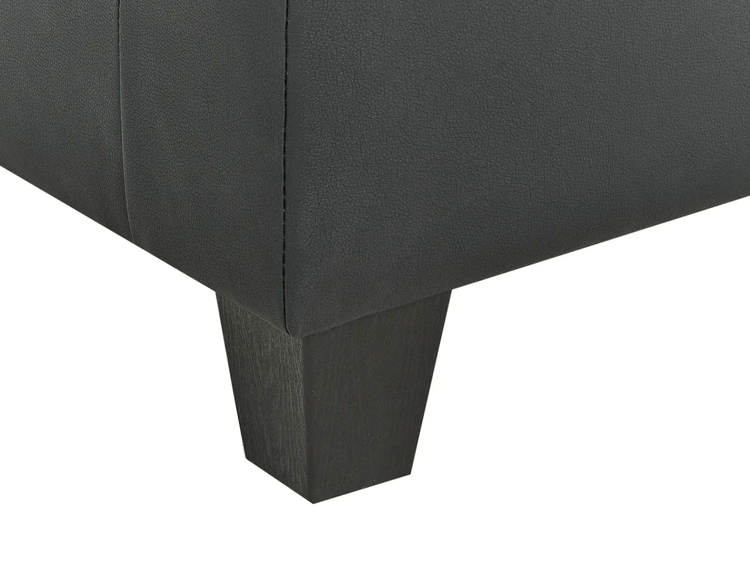 Outlet Beliani Divano angolare modulare 4 posti UNSTAD Pelle sintetica Nero con ottomana Nero Nero