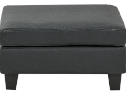 Outlet Beliani Divano angolare modulare 4 posti UNSTAD Pelle sintetica Nero con ottomana Nero Nero