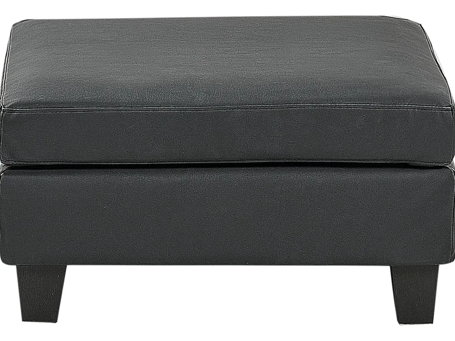 Outlet Beliani Divano angolare modulare 4 posti UNSTAD Pelle sintetica Nero con ottomana Nero Nero