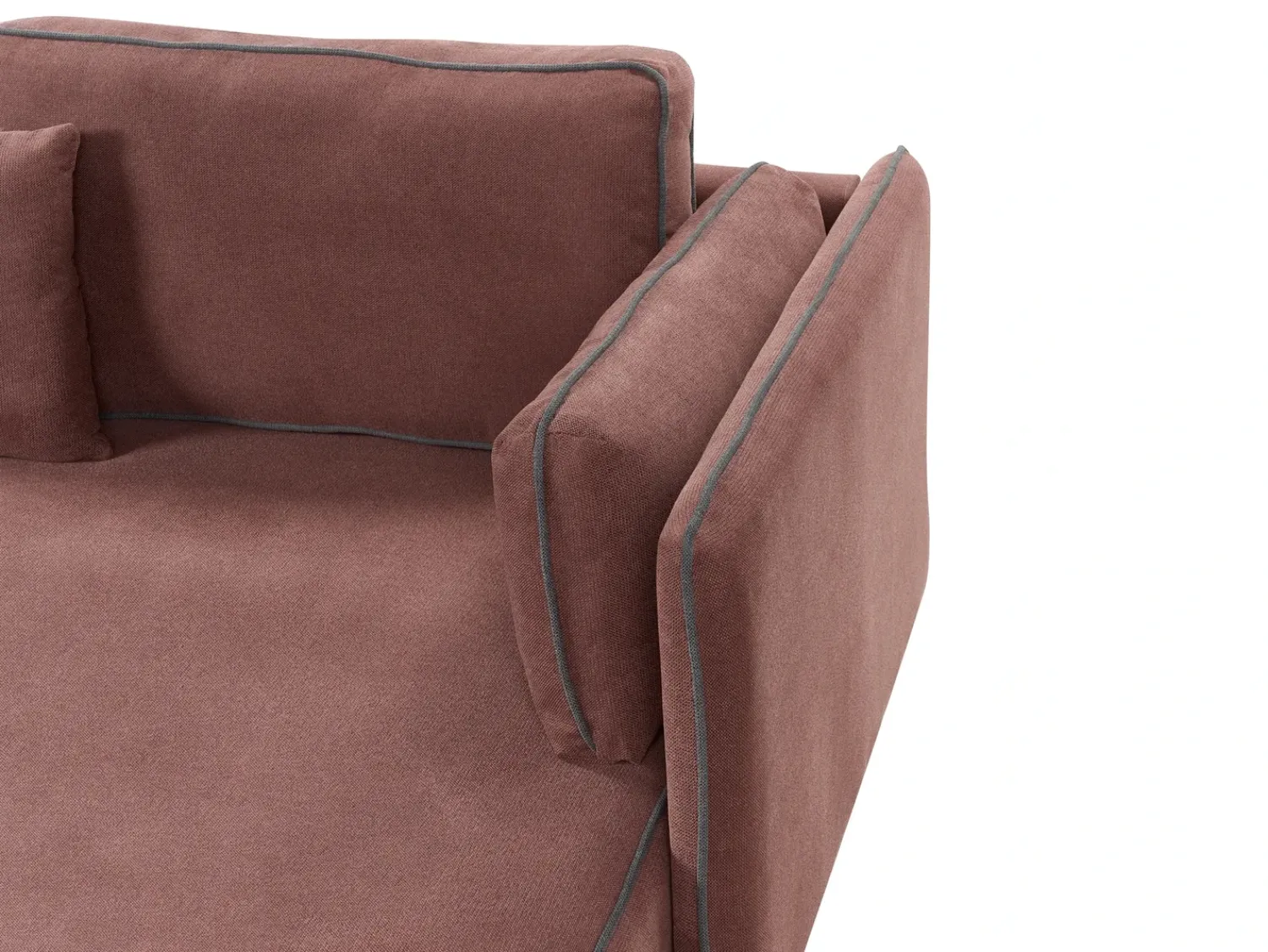 Discount Beliani Divano angolare 3 posti ALTAN Tessuto Bordeaux Lato Sinistro Rosso Grigio