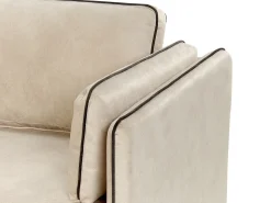 New Beliani Divano angolare 3 posti ALTAN Velluto Beige Lato Sinistro Beige Nero