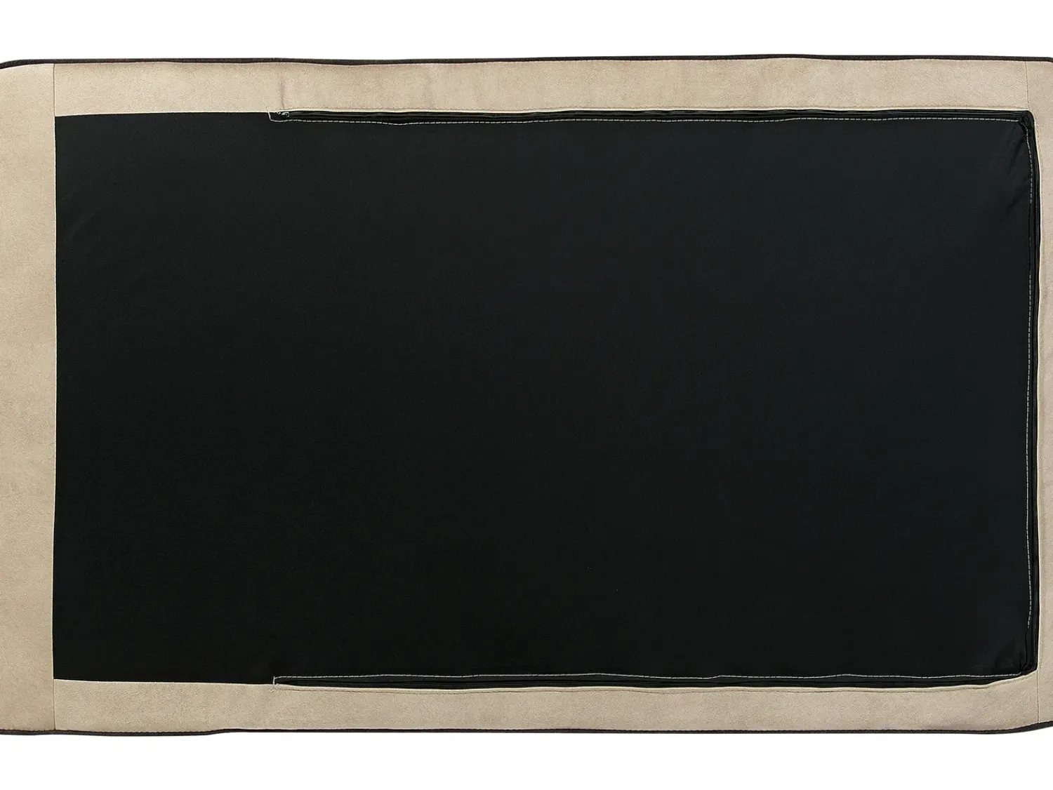 New Beliani Divano angolare 3 posti ALTAN Velluto Beige Lato Sinistro Beige Nero