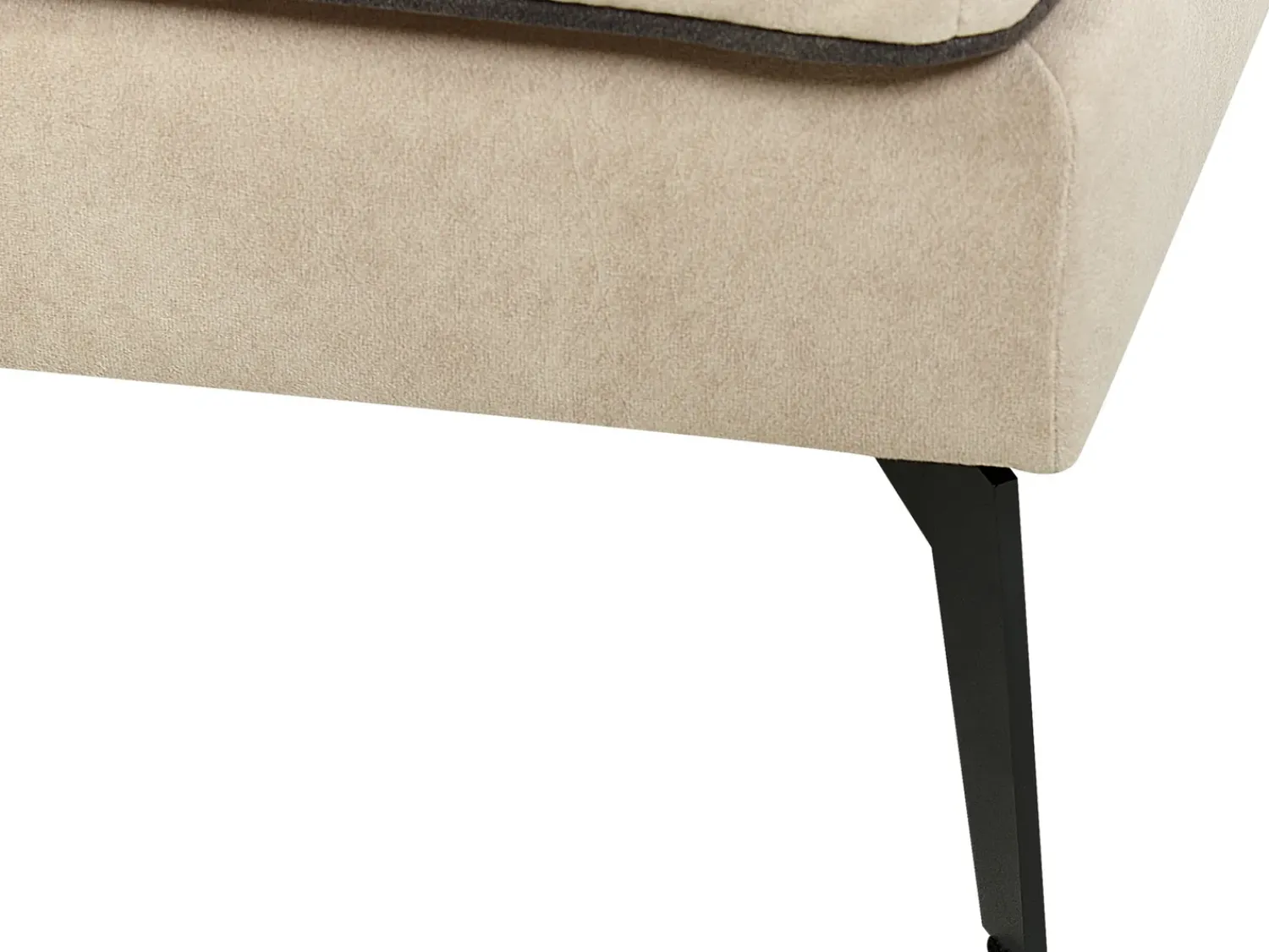 New Beliani Divano angolare 3 posti ALTAN Velluto Beige Lato Sinistro Beige Nero