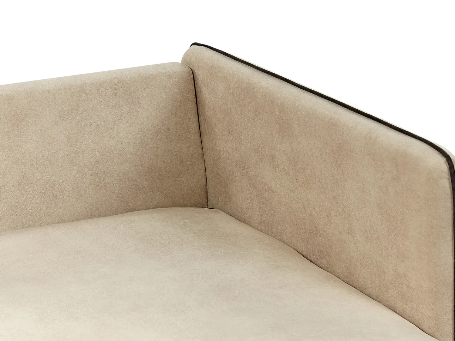 New Beliani Divano angolare 3 posti ALTAN Velluto Beige Lato Sinistro Beige Nero