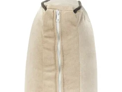 New Beliani Divano angolare 3 posti ALTAN Velluto Beige Lato Sinistro Beige Nero