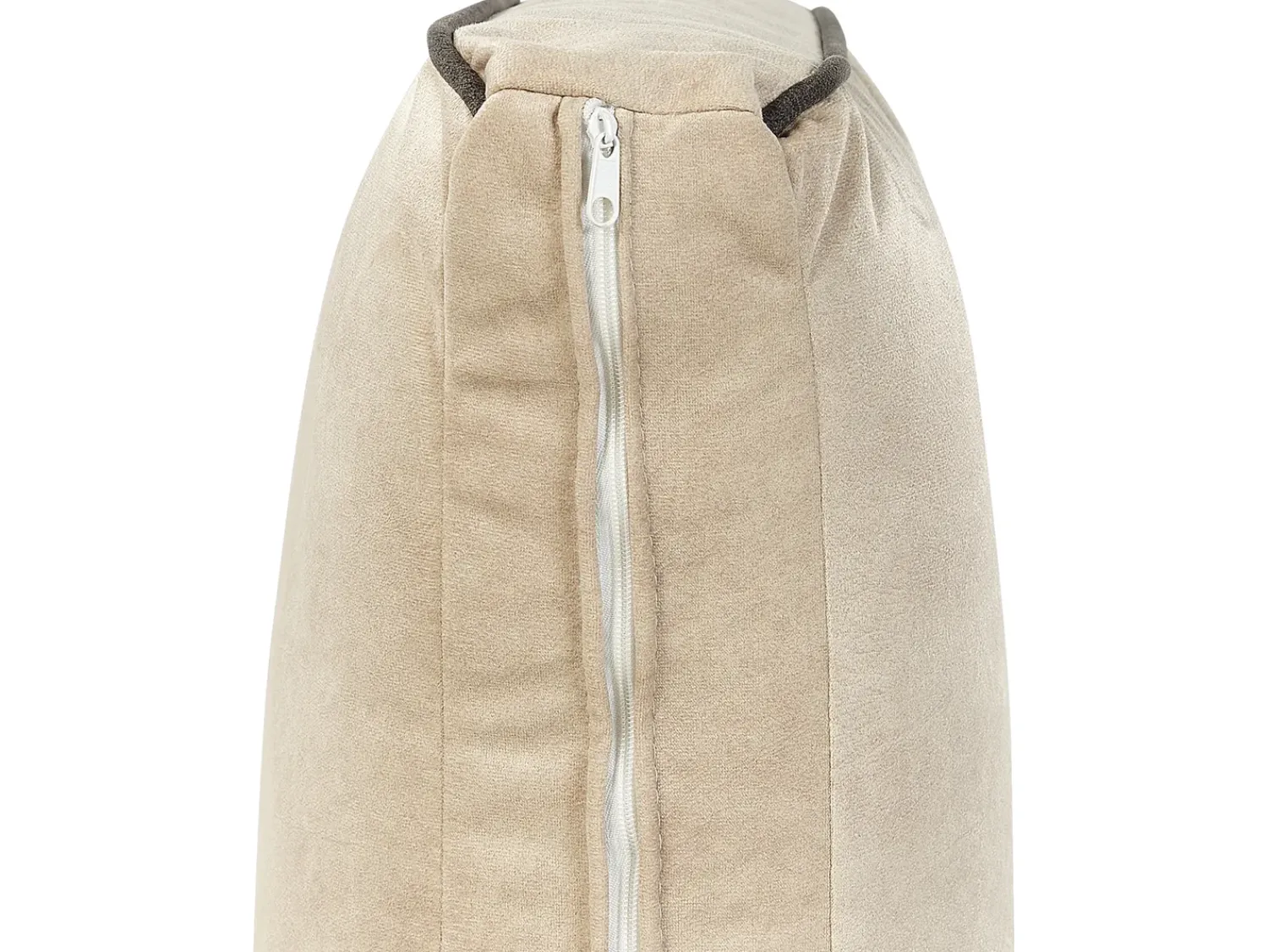 New Beliani Divano angolare 3 posti ALTAN Velluto Beige Lato Sinistro Beige Nero