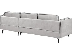 Clearance Beliani Divano angolare 3 posti ALTAN Velluto Grigio chiaro Grigio Nero