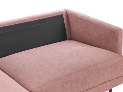 Discount Beliani Divano angolare 2 posti BREDA Tessuto Rosa Lato destro Rosa Nero