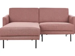 Discount Beliani Divano angolare 2 posti BREDA Tessuto Rosa Lato destro Rosa Nero
