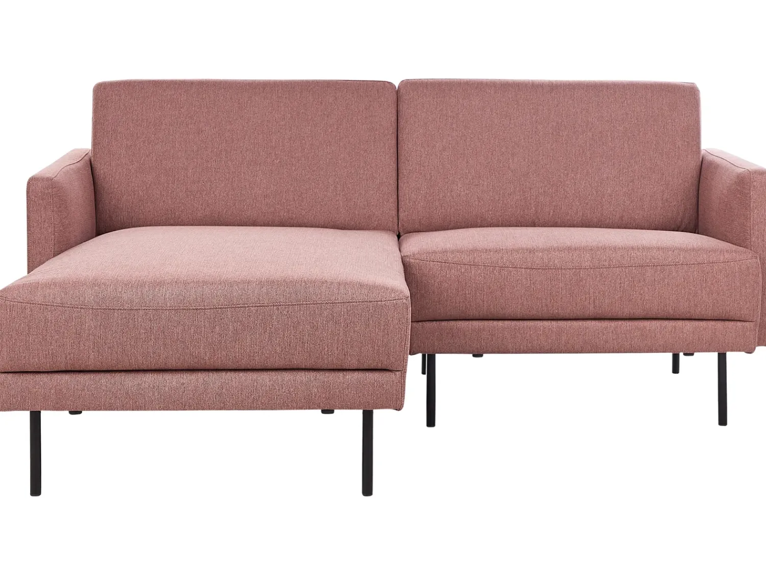 Discount Beliani Divano angolare 2 posti BREDA Tessuto Rosa Lato destro Rosa Nero