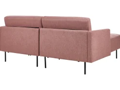 Discount Beliani Divano angolare 2 posti BREDA Tessuto Rosa Lato destro Rosa Nero