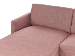 Discount Beliani Divano angolare 2 posti BREDA Tessuto Rosa Lato destro Rosa Nero