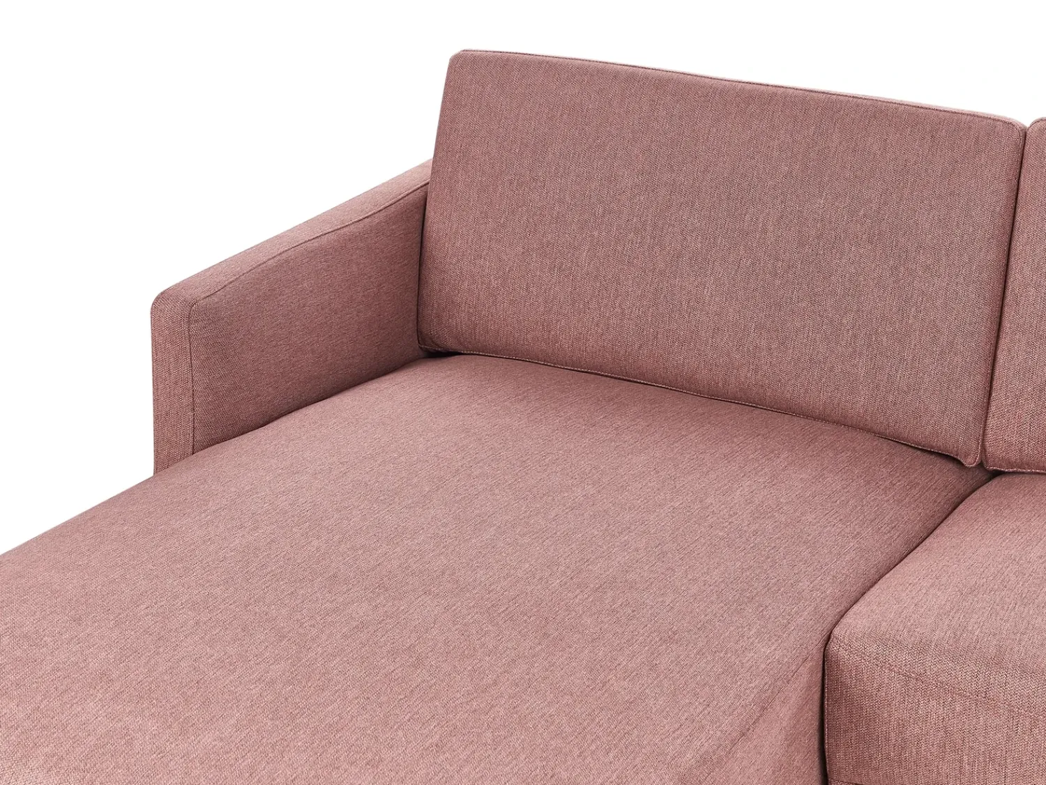 Discount Beliani Divano angolare 2 posti BREDA Tessuto Rosa Lato destro Rosa Nero