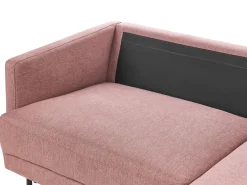 Beliani Divano angolare 2 posti BREDA Tessuto Rosa Lato Sinistro Nero Rosa
