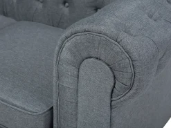 Best Beliani Divano angolare 6 posti CHESTERFIELD Tessuto Grigio Marrone Grigio