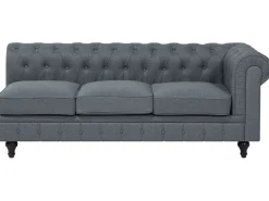 Best Beliani Divano angolare 6 posti CHESTERFIELD Tessuto Grigio Marrone Grigio