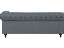 Best Beliani Divano angolare 6 posti CHESTERFIELD Tessuto Grigio Marrone Grigio
