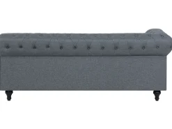 Discount Beliani Divano angolare 6 posti CHESTERFIELD Tessuto Grigio Marrone Grigio