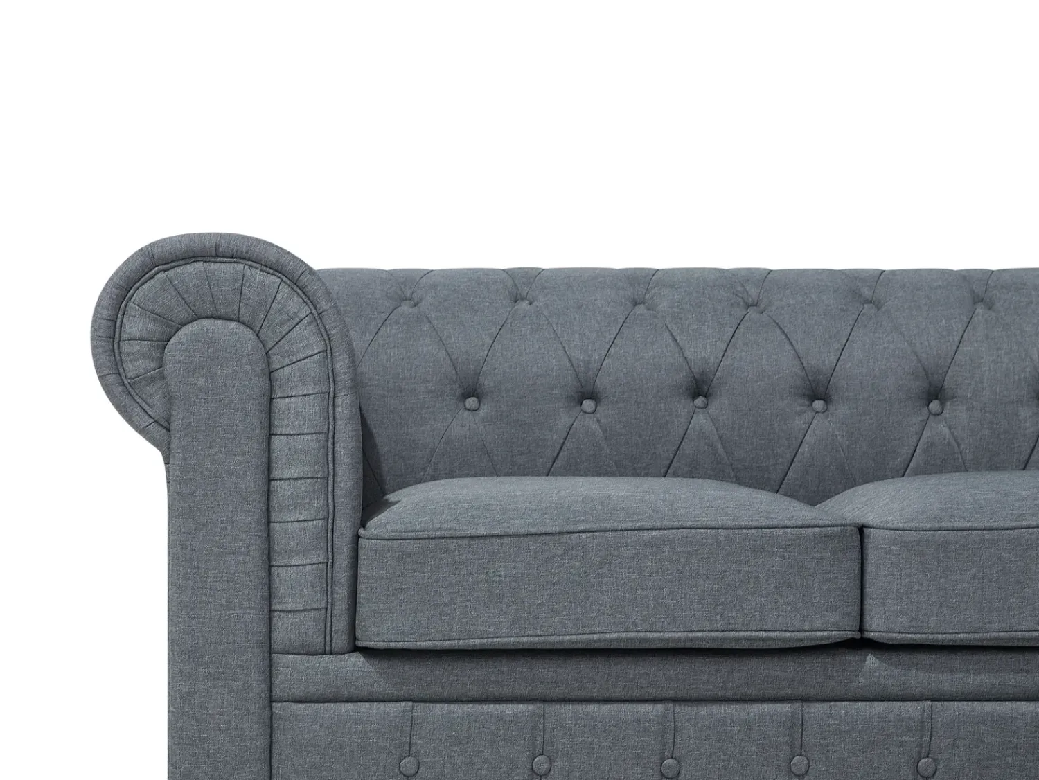 Discount Beliani Divano angolare 6 posti CHESTERFIELD Tessuto Grigio Marrone Grigio