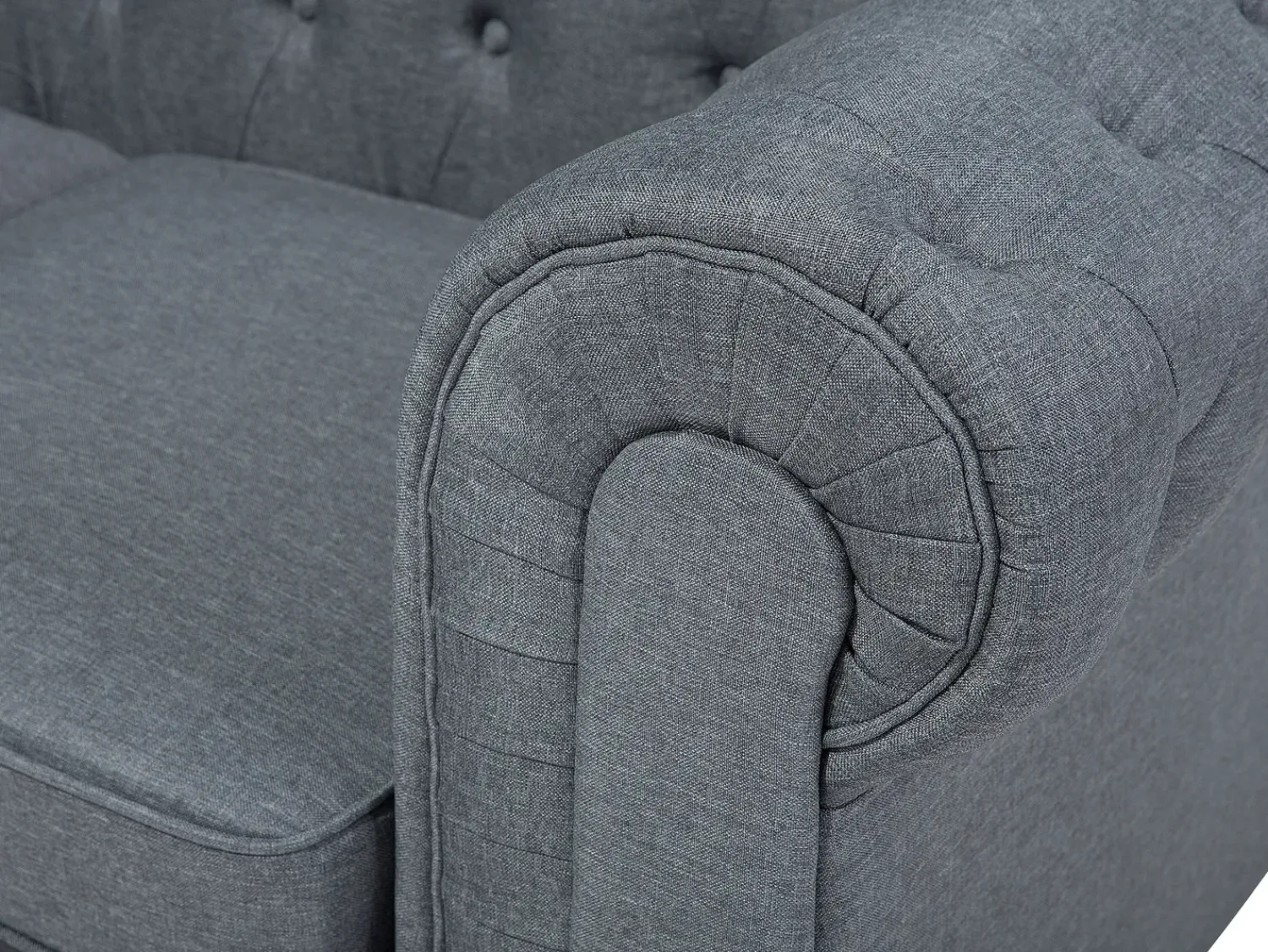 Discount Beliani Divano angolare 6 posti CHESTERFIELD Tessuto Grigio Marrone Grigio