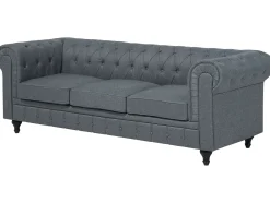 Discount Beliani Divano angolare 6 posti CHESTERFIELD Tessuto Grigio Marrone Grigio