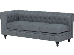 Discount Beliani Divano angolare 6 posti CHESTERFIELD Tessuto Grigio Marrone Grigio
