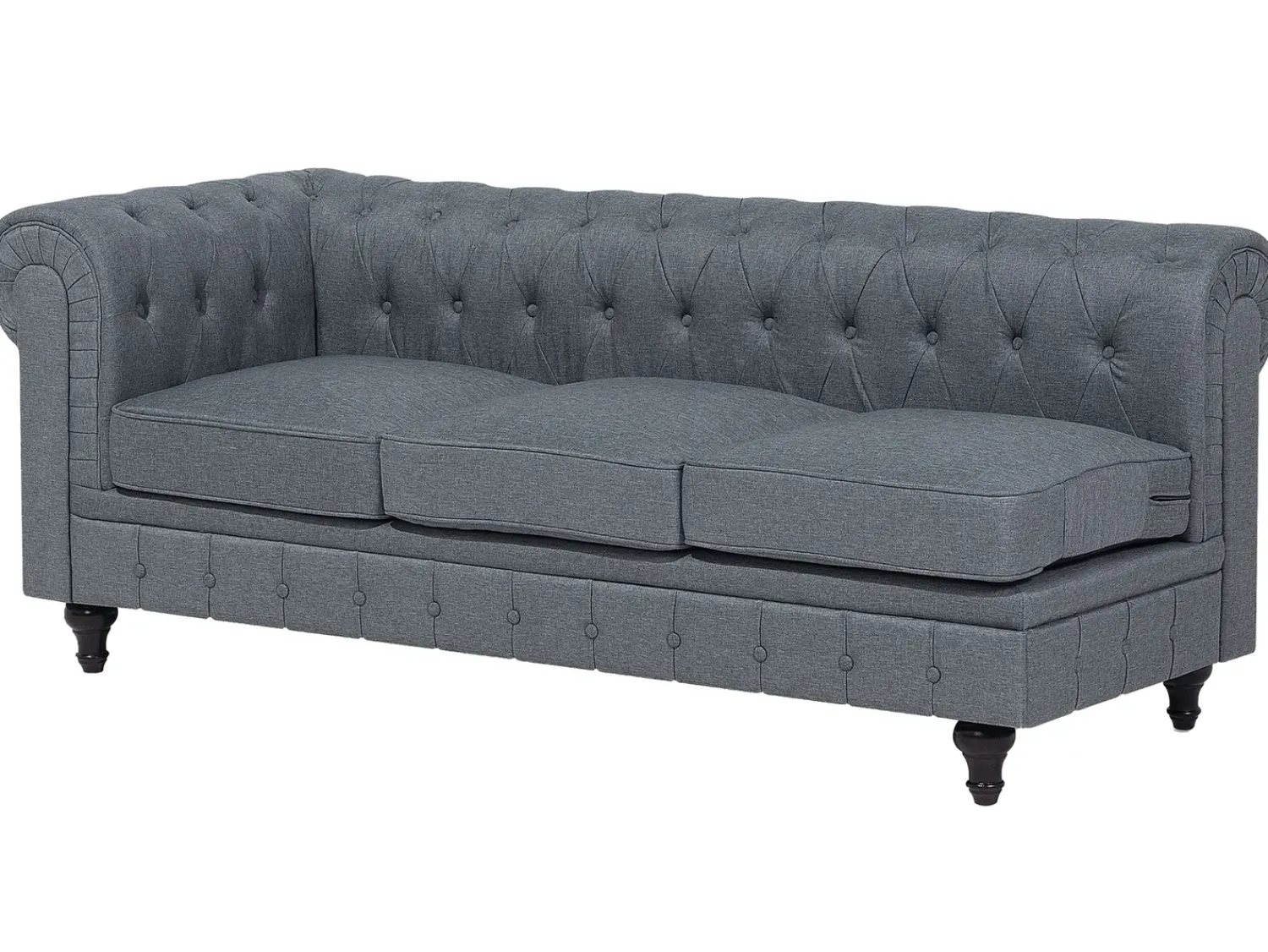 Discount Beliani Divano angolare 6 posti CHESTERFIELD Tessuto Grigio Marrone Grigio