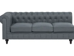Discount Beliani Divano angolare 6 posti CHESTERFIELD Tessuto Grigio Marrone Grigio