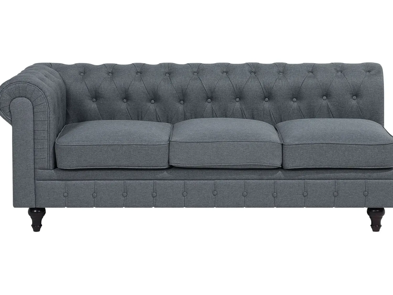 Discount Beliani Divano angolare 6 posti CHESTERFIELD Tessuto Grigio Marrone Grigio